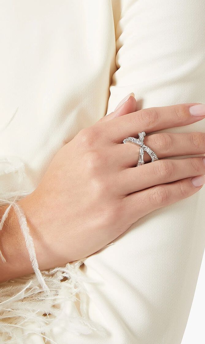 Hyperbola Crystal Infinity Ring