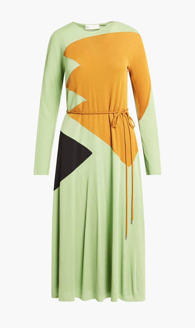 Colorblock Honeycomb Jersey Dress