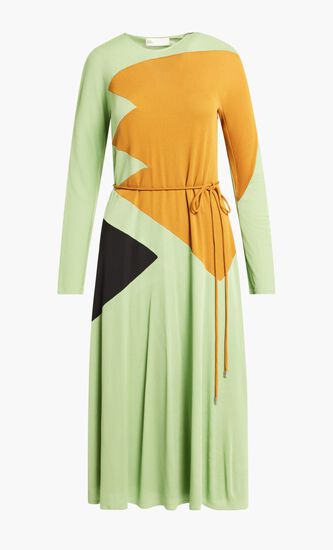 Colorblock Honeycomb Jersey Dress