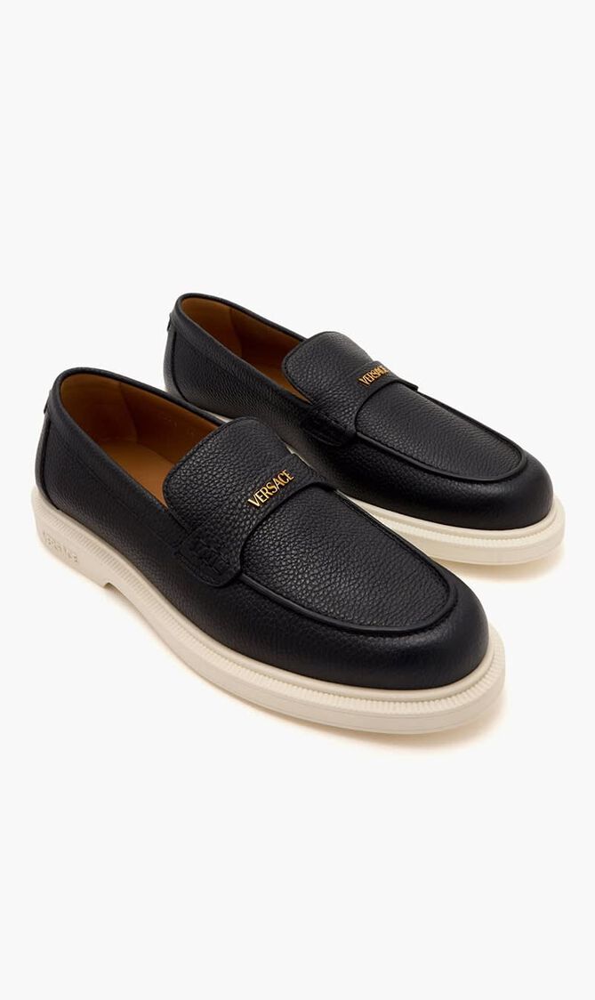 LOAFERS CALF LEATHER+VERSACE WRITING INEJECTION