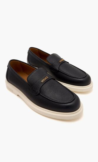 LOAFERS CALF LEATHER+VERSACE WRITING INEJECTION