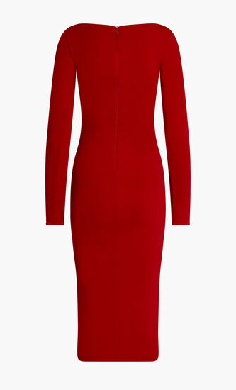 DRESS GIGI MIDI LS CORSET JERSEY SOLID