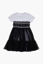 MIXED FABRIC SS DRES - LIGHT STRETCH JERSEY 160