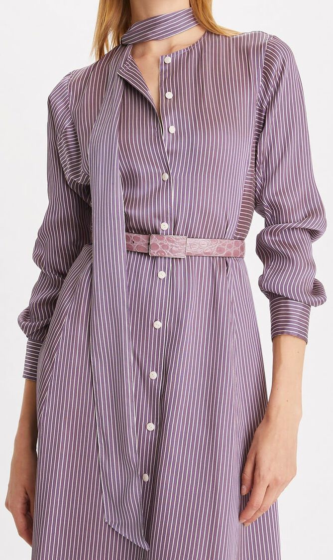 Stripped Viscose Shirt Dress