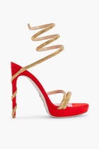 RED SUEDECMETALLIC SUNSHINE STRASS