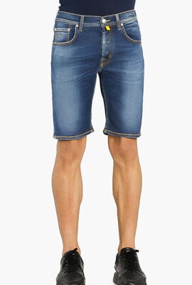 Buttoned Tailored Denim Shorts