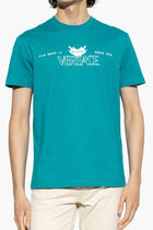 T SHIRT COMPACT COTTON JERSEY FABRIC VERSACE LOGO PRINT