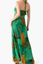 Leaf Silk Maxi Dress