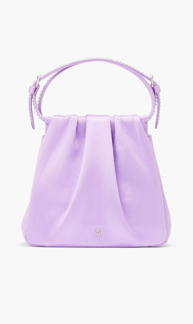 VITTORIA CRYSTAL SATIN VIOLET + WHITE CRYSTALS + SILVER HARDWARE