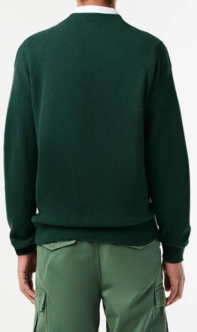 Relaxed Fit Tone-on-Tone Buttons Wool Cardigan