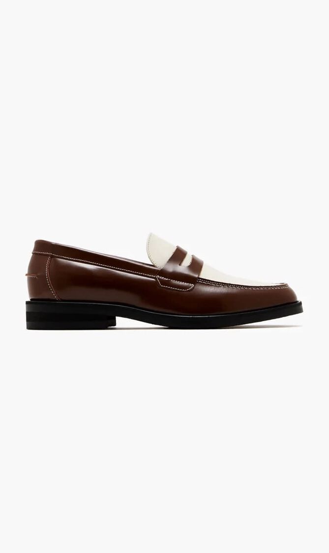 WILDE CHESTNUT X WHITE PENNY LOAFER