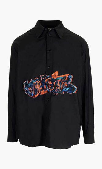GRAF COUPE OVER SHIRT BLACK FLUO ORANGE