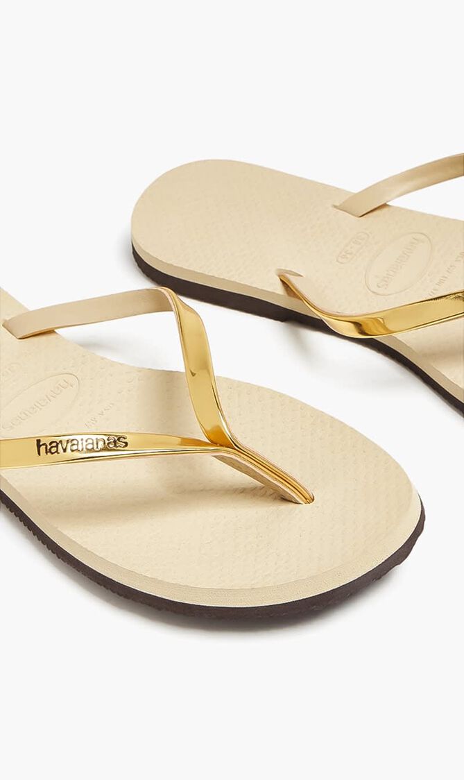 You Metallic Flip Flops