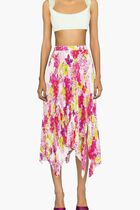 SKIRT MIDI PLEAT CREPE DE CHINE HANKERCHIEF AO ORCHID VERSACE