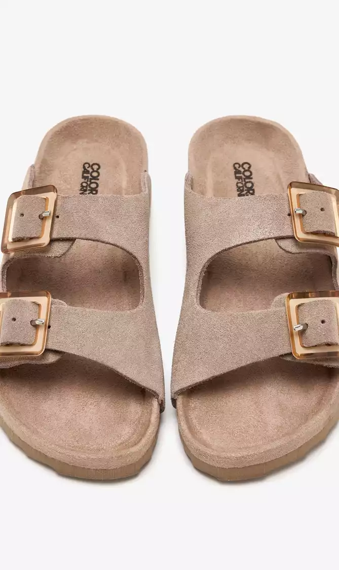 SUEDE BIO SANDAL WITH PLASTIC