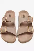 SUEDE BIO SANDAL WITH PLASTIC