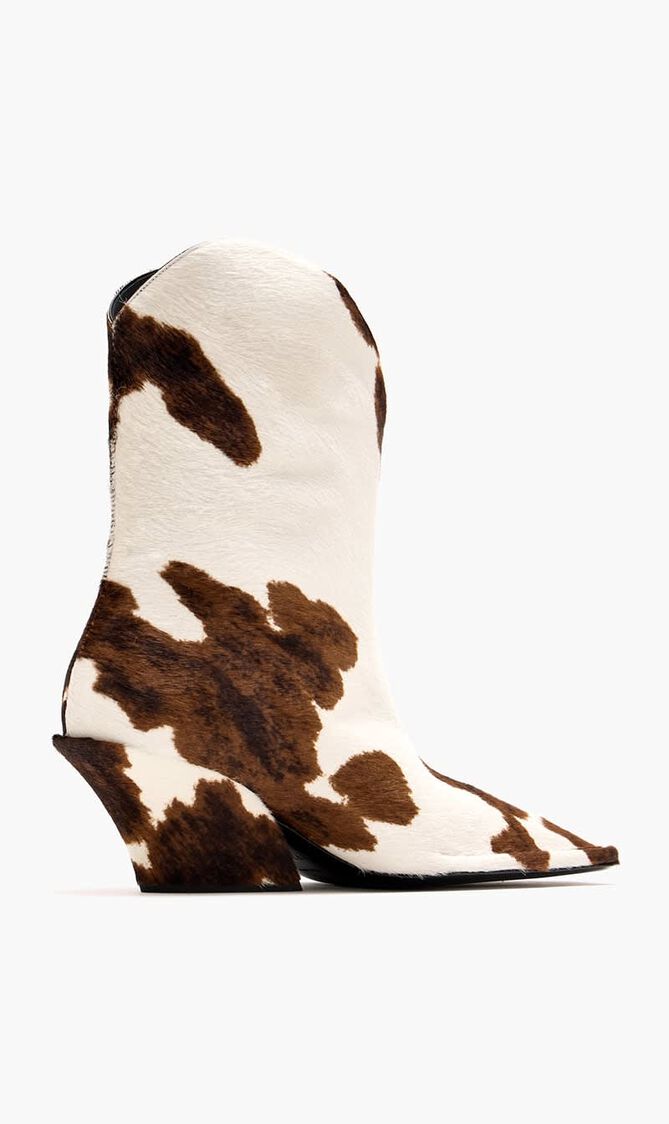Pony hair ankle boots