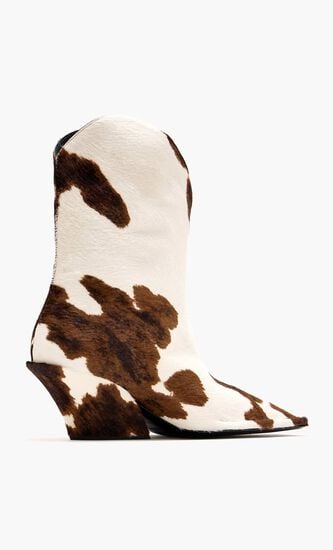 Pony hair ankle boots