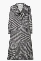 PRINTED BOW BLOUSE DRESS