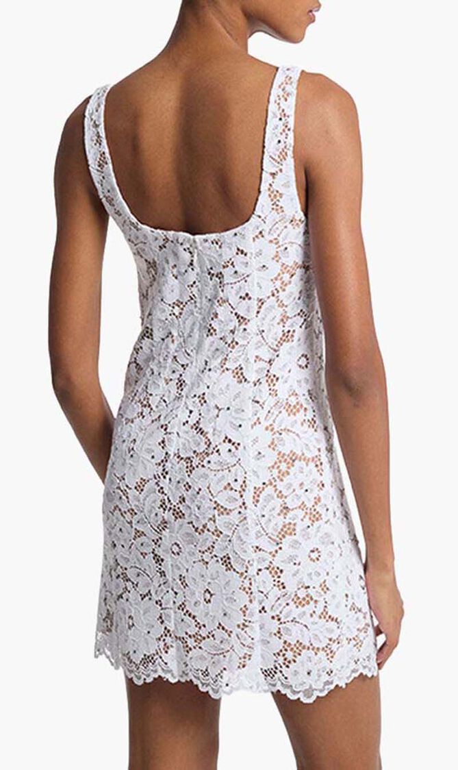 Studded Corded Floral Mini Dress