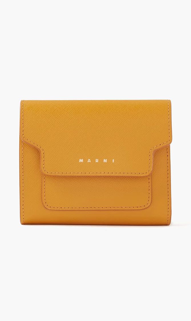 MARNI WALLET FLAP SQUARED PUMPKIN