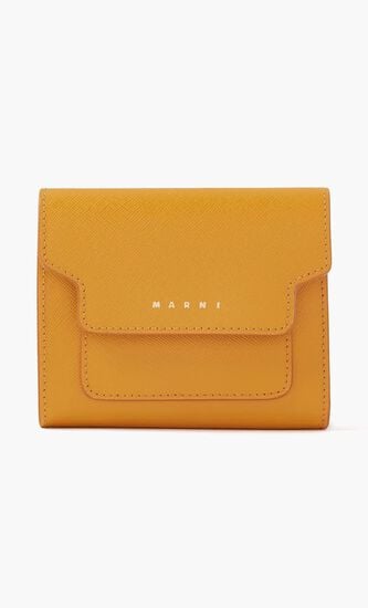 MARNI WALLET FLAP SQUARED PUMPKIN