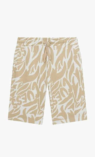 All over Logo Print Regular Fit Shorts