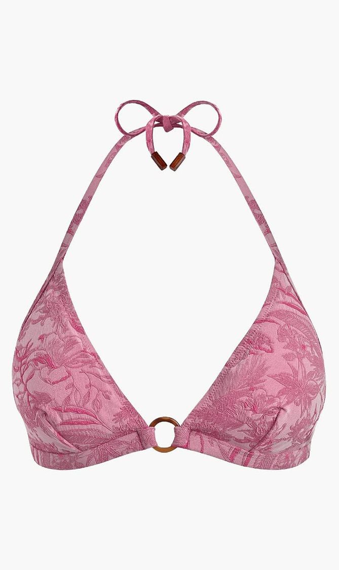 Jacquard Floral Halter Top