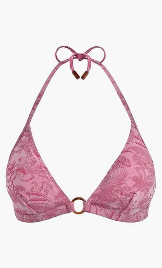Jacquard Floral Halter Top
