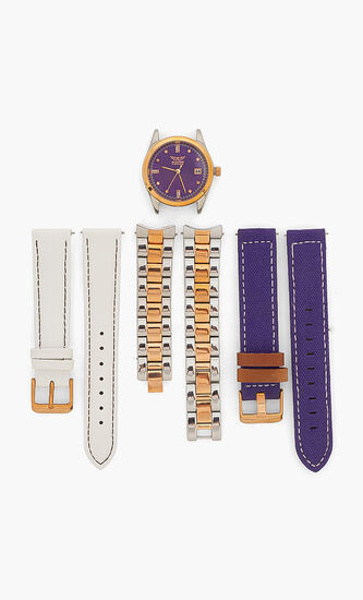 Two-Tone Interchangeable Analog Watch