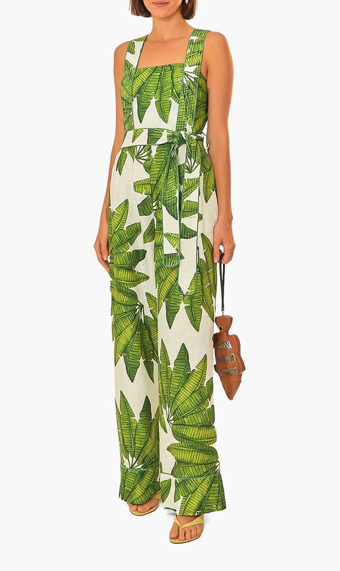 PALM FAN OFF-WHITE JUMPSUIT