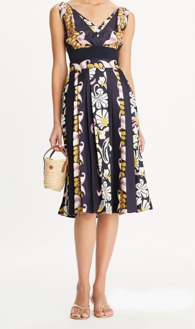 Printed Pleated Skirt