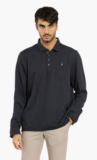 Jacquard Long Sleeves Polo Shirt