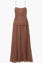 Dalton Ruched Gathered Crepe Maxi Dress