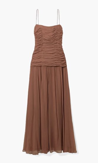 Dalton Ruched Gathered Crepe Maxi Dress