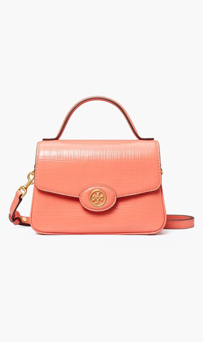 ROBINSON CROSSHATCHED SMALL TOP-HANDLE BAG