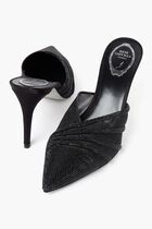 Rhinestone Mesh Pointed Toe Mules