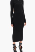OFF STAMP RIB ROUND LONG DRES BLACK WHIT