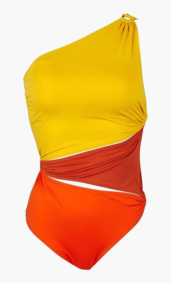 Curry One Shoulder Swimsuit