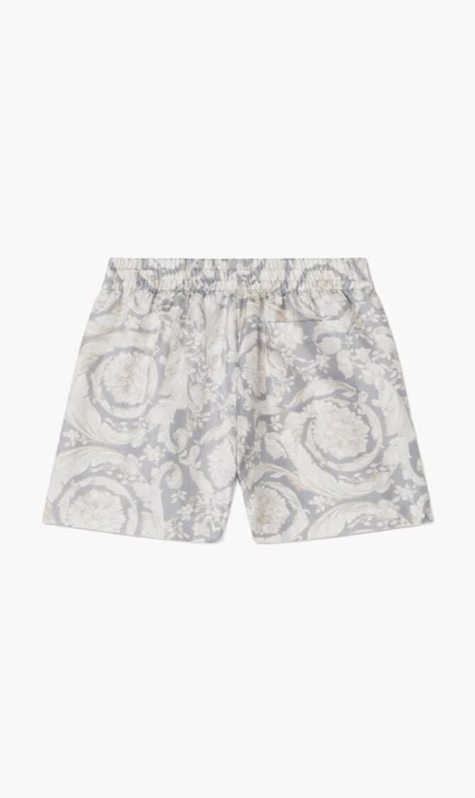 Printed Silk Twill Shorts