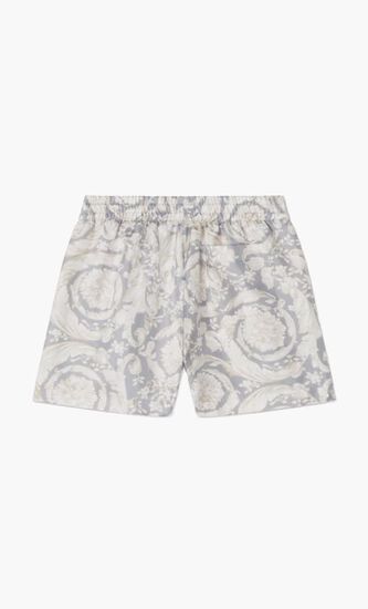 Printed Silk Twill Shorts
