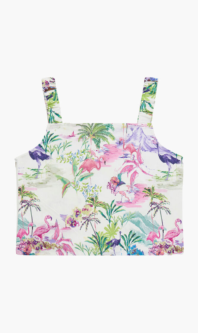Tropical Poplin Top