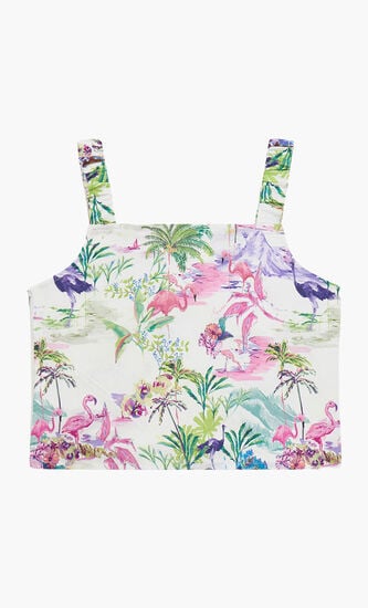 Tropical Poplin Top