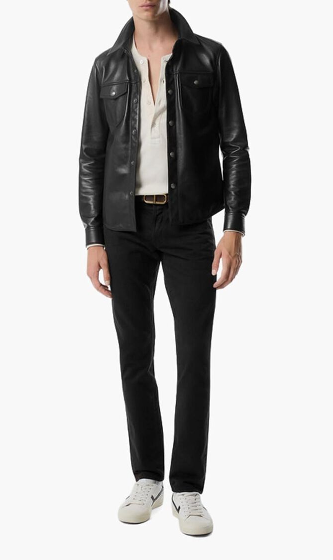 Button up Leather Jacket