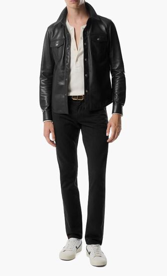 Button up Leather Jacket