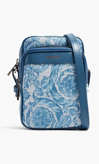 CROSSBODY FABRIC JACQUARD CALF LEATHER