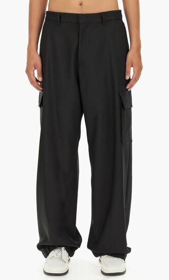 OW EMB DRILL CARGO PANT BLACK BLACK