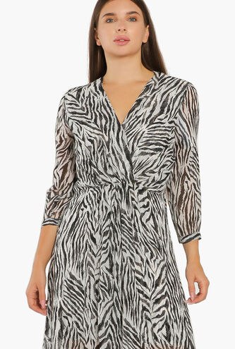 Zebra-Striped Georgette Dress