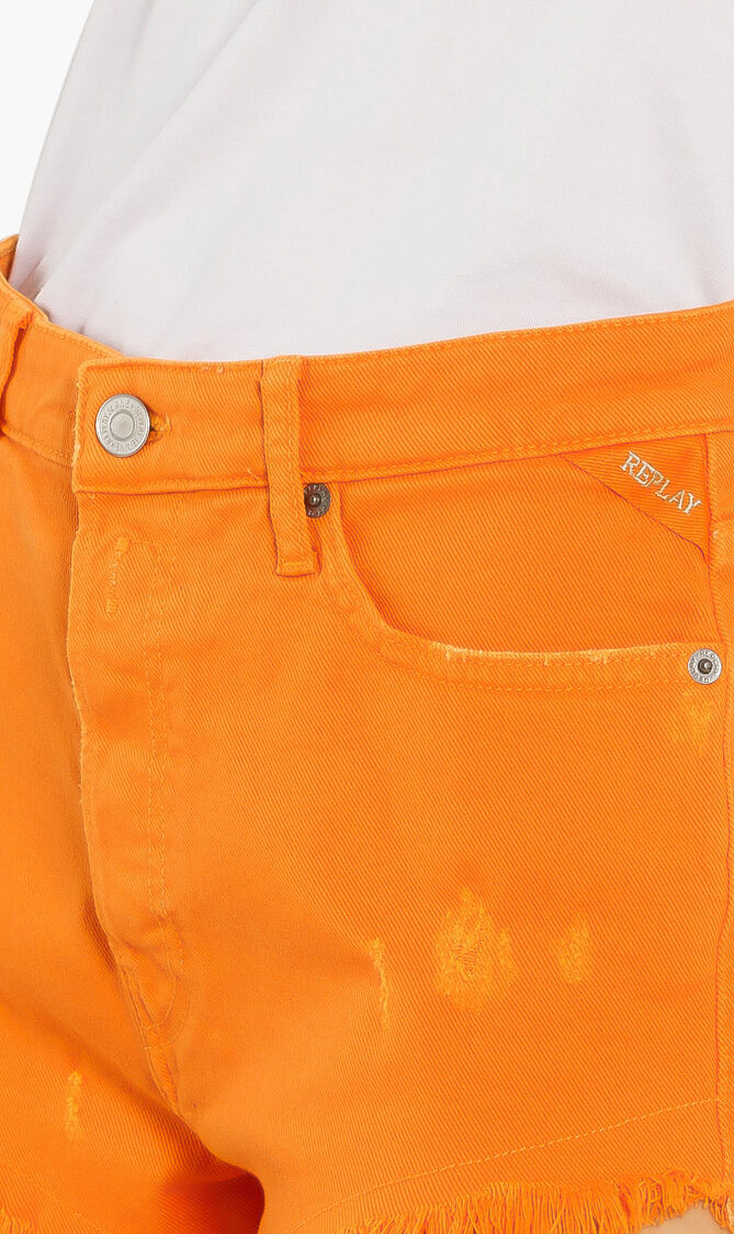 Button Fly Denim Mini Shorts