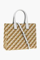 SMALL TOTE FABRIC+CALF LEATHER